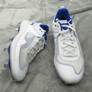 Under Armour Women 7 Softball Cleats White Charged Baseball Glyde MT Metal NEW